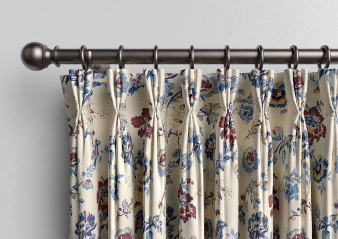 Land & Shore Orchard, Blue Red - Made to Measure Curtains - Image 11